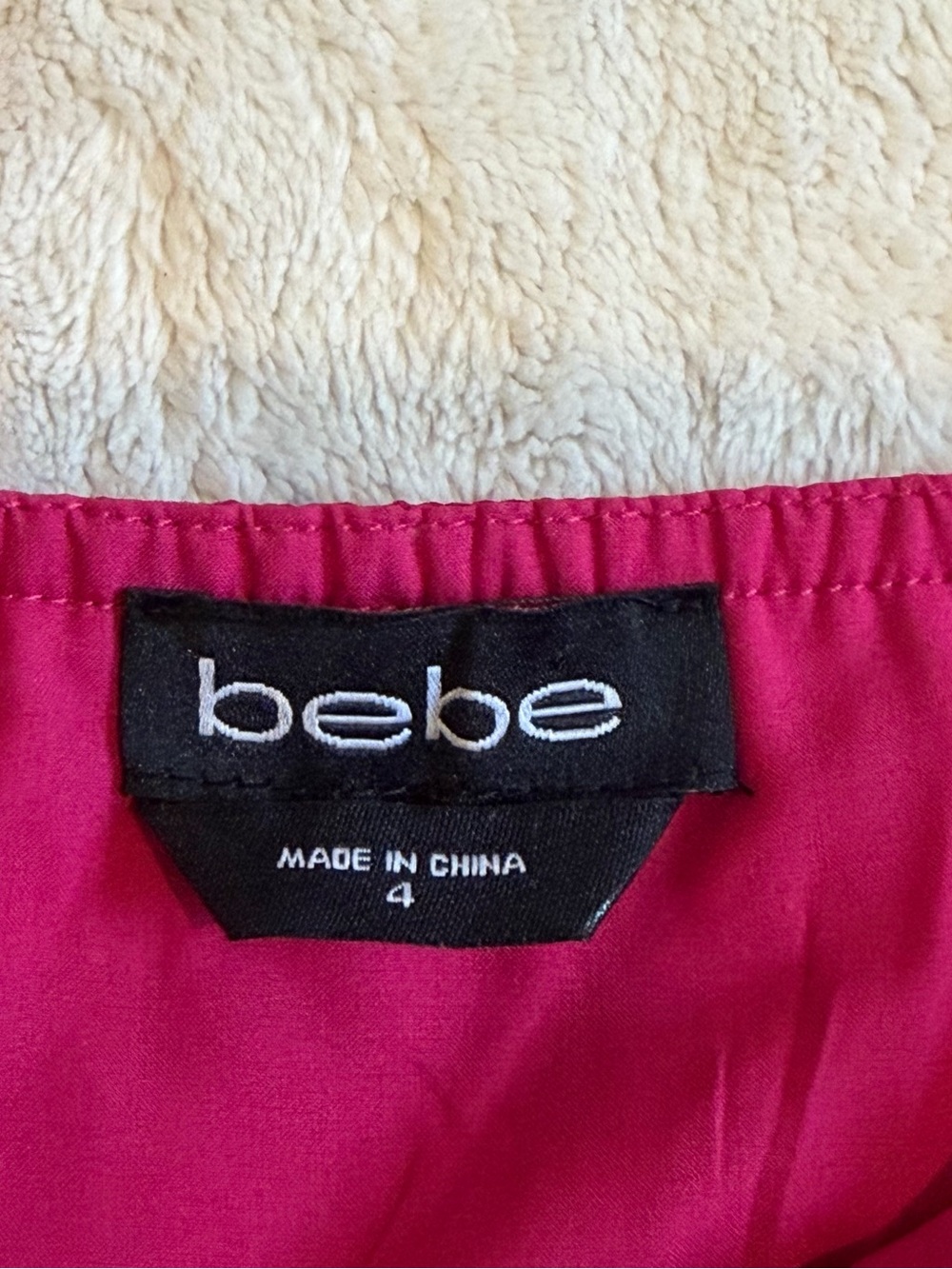 Bebe Pink Satin Peplum Cami Top Size 4 Y2K Sleeveless Party Going Out Blouse - Picture 5 of 6